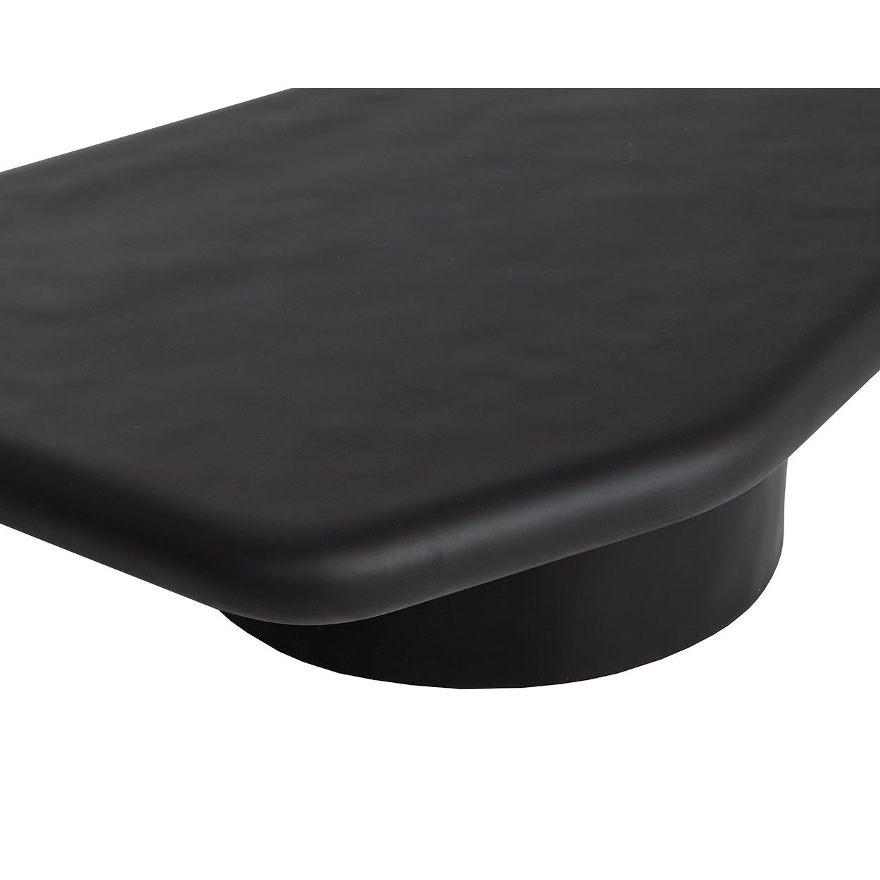Table basse d'extérieur contemporaine en béton noir de forme géométrique pour patio