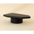 Table basse d'extérieur contemporaine en béton noir de forme géométrique pour patio