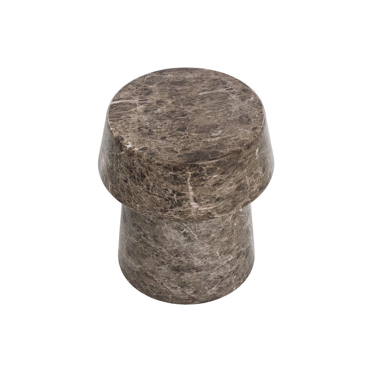 Table d'appoint d'extérieur contemporaine en béton imitation marbre avec plateau rond pour patio et salon
