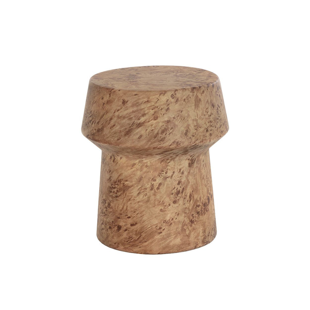 Table d'appoint d'extérieur contemporaine en béton imitation marbre avec plateau rond pour patio et salon