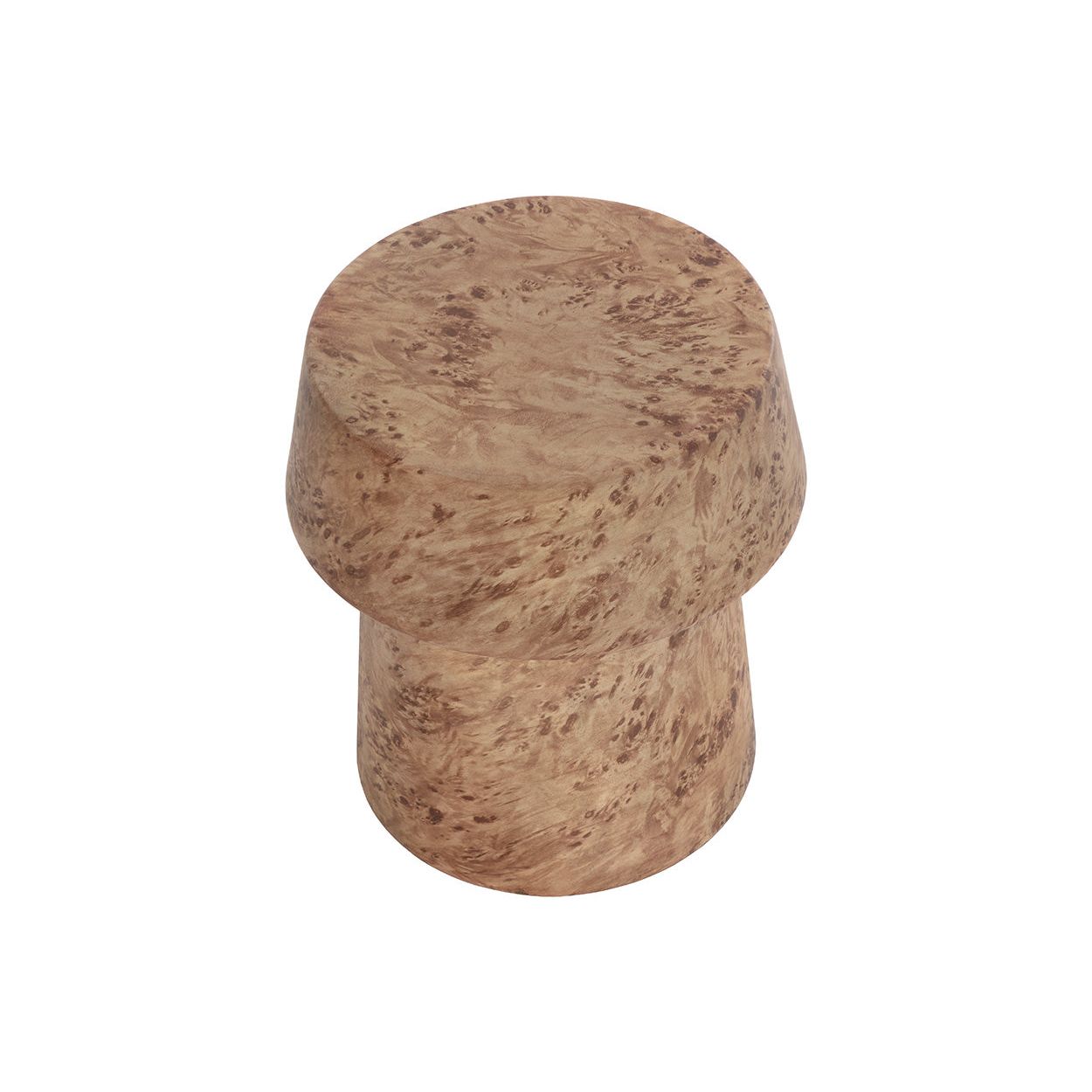 Table d'appoint d'extérieur contemporaine en béton imitation marbre avec plateau rond pour patio et salon