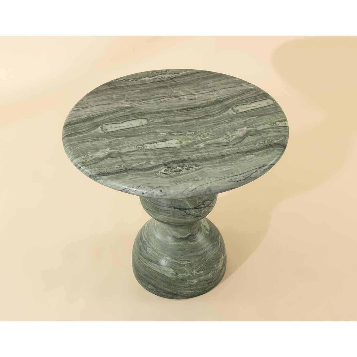 Table de bistrot ronde d'extérieur en béton imitation pierre avec plateau compact pour patio