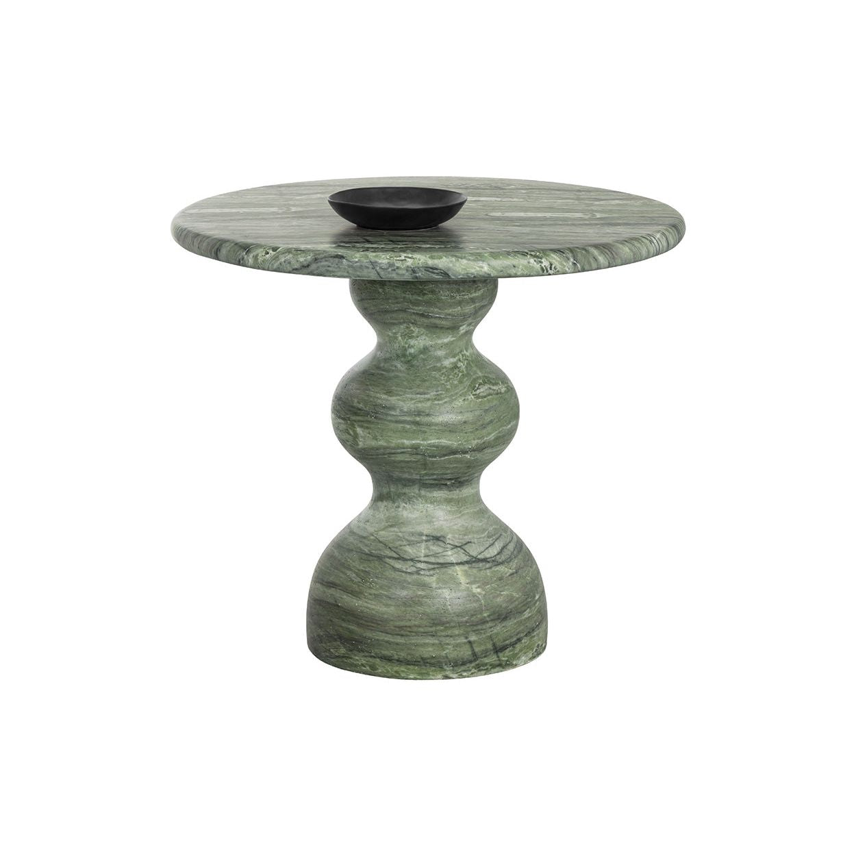Table de bistrot ronde d'extérieur en béton imitation pierre avec plateau compact pour patio
