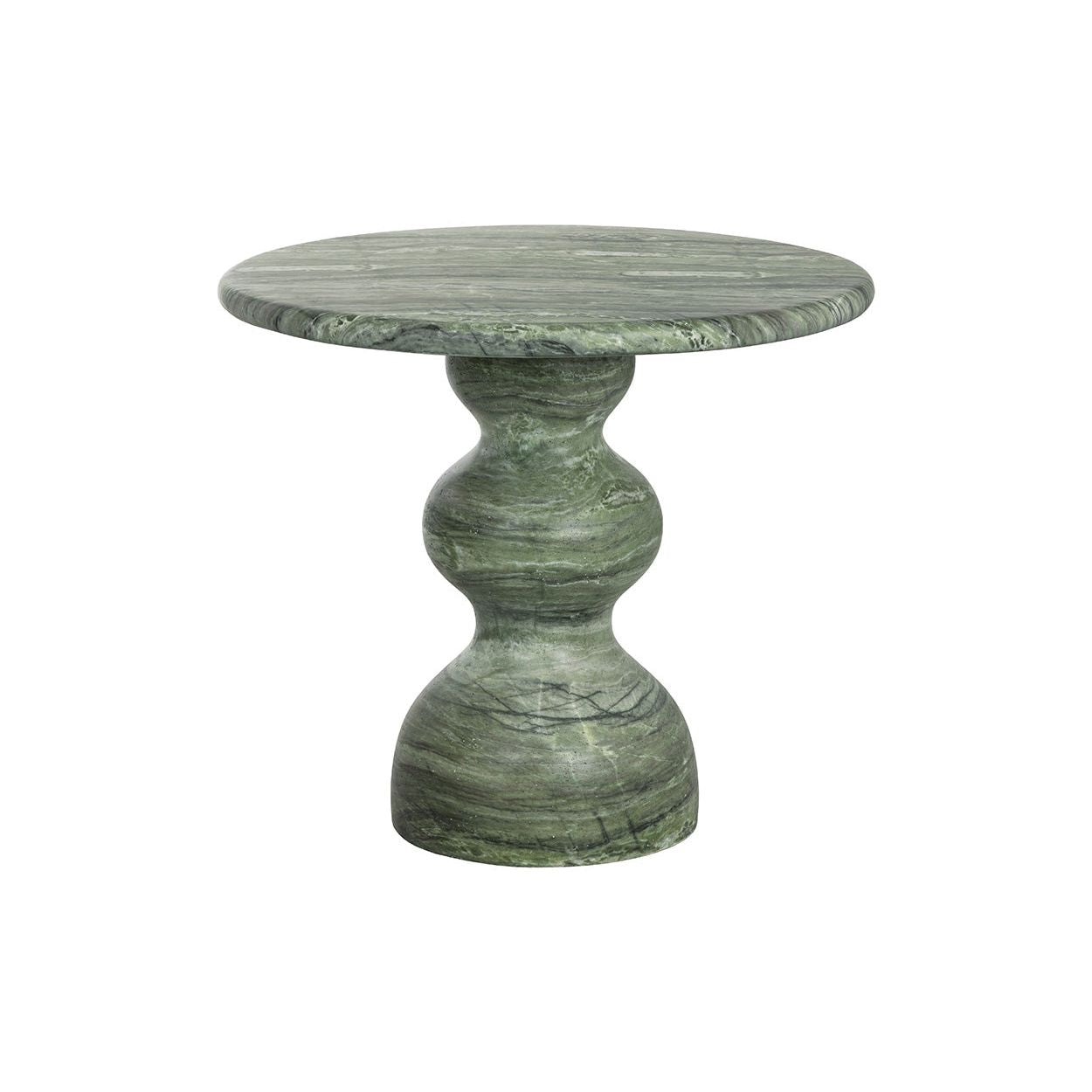 Table de bistrot ronde d'extérieur en béton imitation pierre avec plateau compact pour patio
