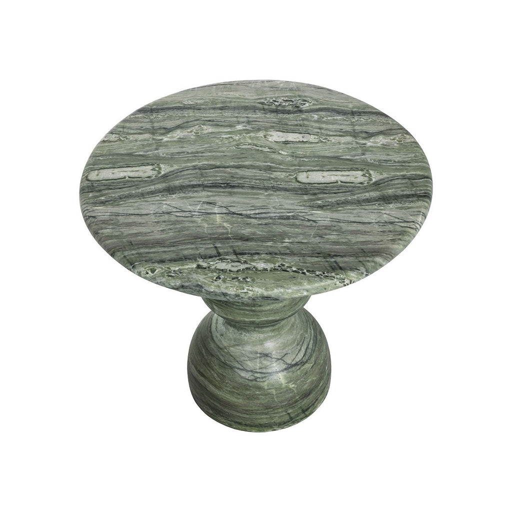 Table de bistrot ronde d'extérieur en béton imitation pierre avec plateau compact pour patio