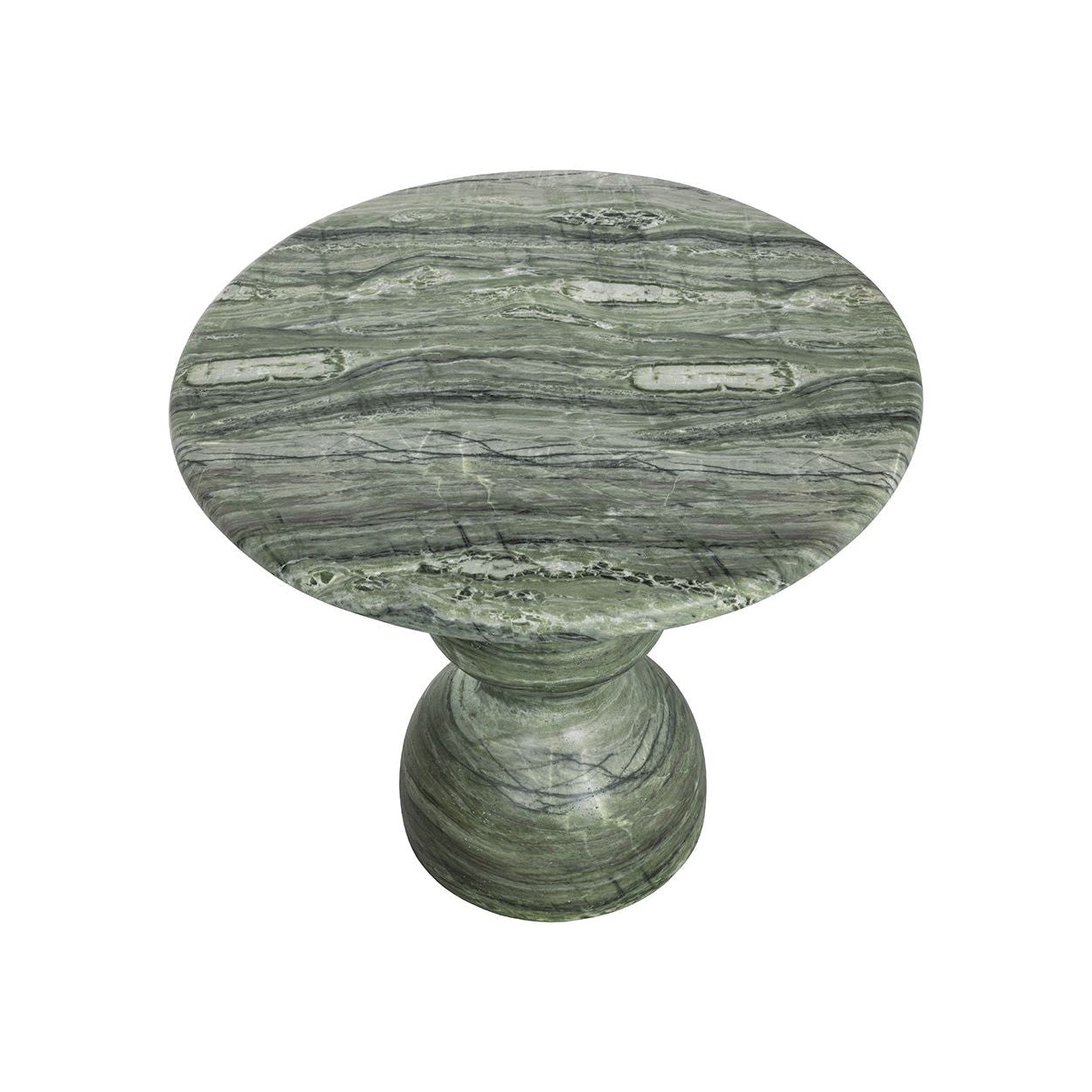 Table de bistrot ronde d'extérieur en béton imitation pierre avec plateau compact pour patio