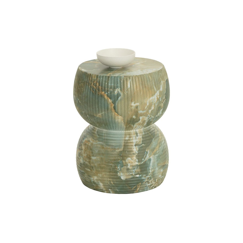 Table d'appoint d'extérieur moderne en jade et onyx avec plateau rond pour patio et jardin