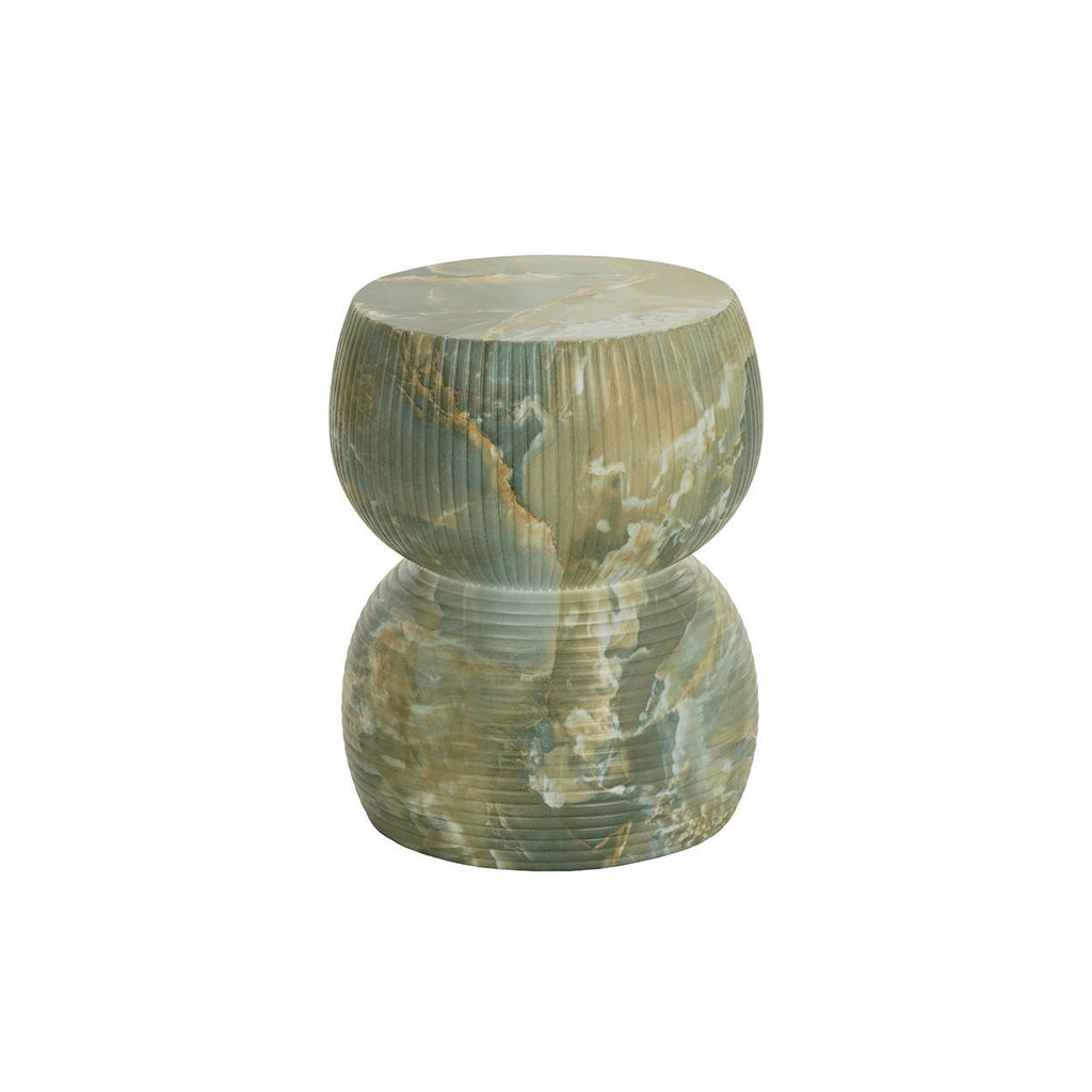 Table d'appoint d'extérieur moderne en jade et onyx avec plateau rond pour patio et jardin
