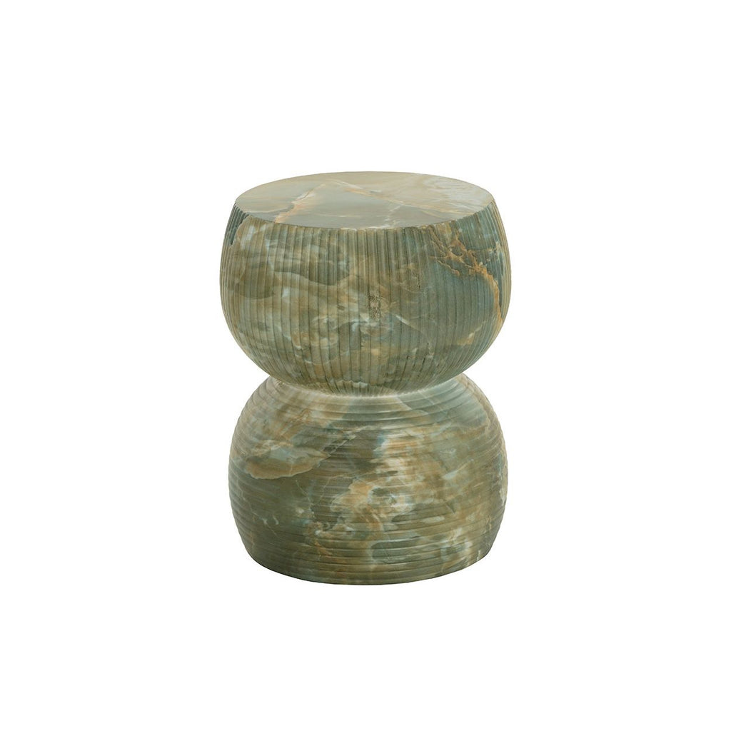 Table d'appoint d'extérieur moderne en jade et onyx avec plateau rond pour patio et jardin