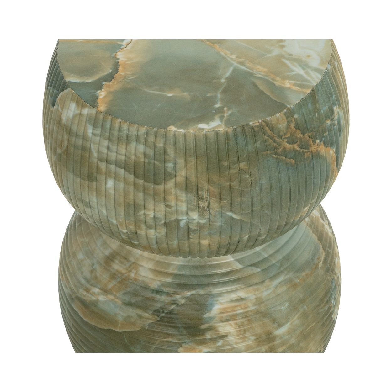Table d'appoint d'extérieur moderne en jade et onyx avec plateau rond pour patio et jardin