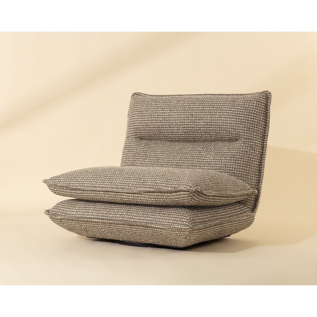 Fauteuil pivotant moderne en cuir et métal sans accoudoirs avec rotation à 360° pour salon