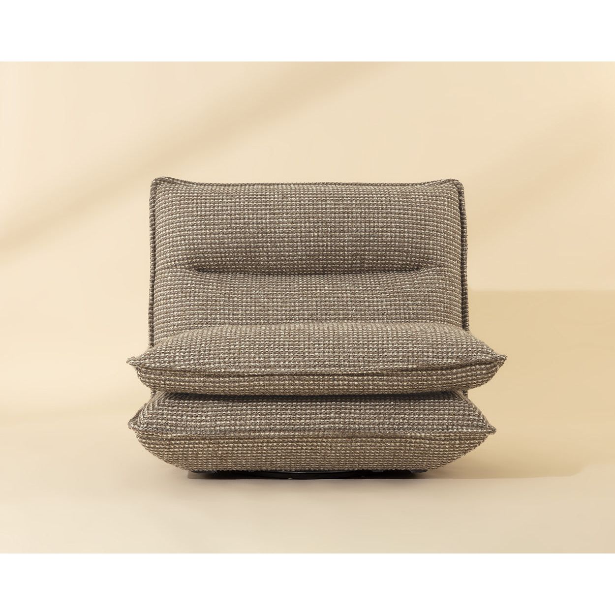 Fauteuil pivotant moderne en cuir et métal sans accoudoirs avec rotation à 360° pour salon