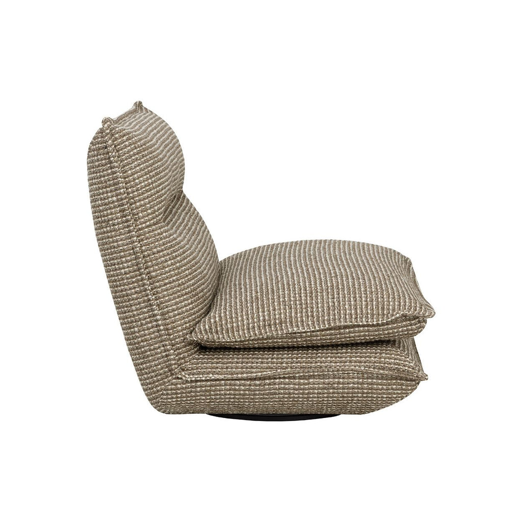 Fauteuil pivotant moderne en cuir et métal sans accoudoirs avec rotation à 360° pour salon