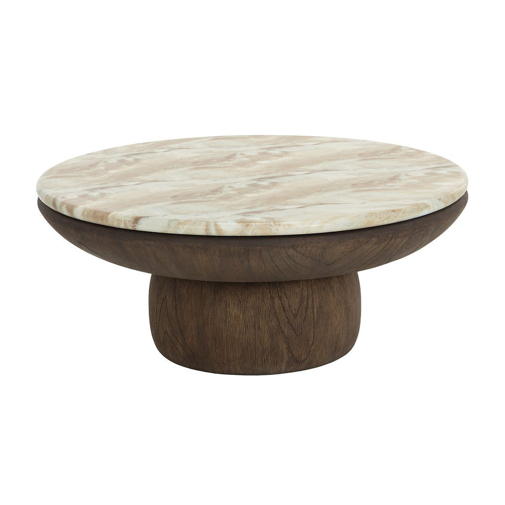 Table basse d'extérieur moderne en béton et verre avec plateau rond pour patio et jardin