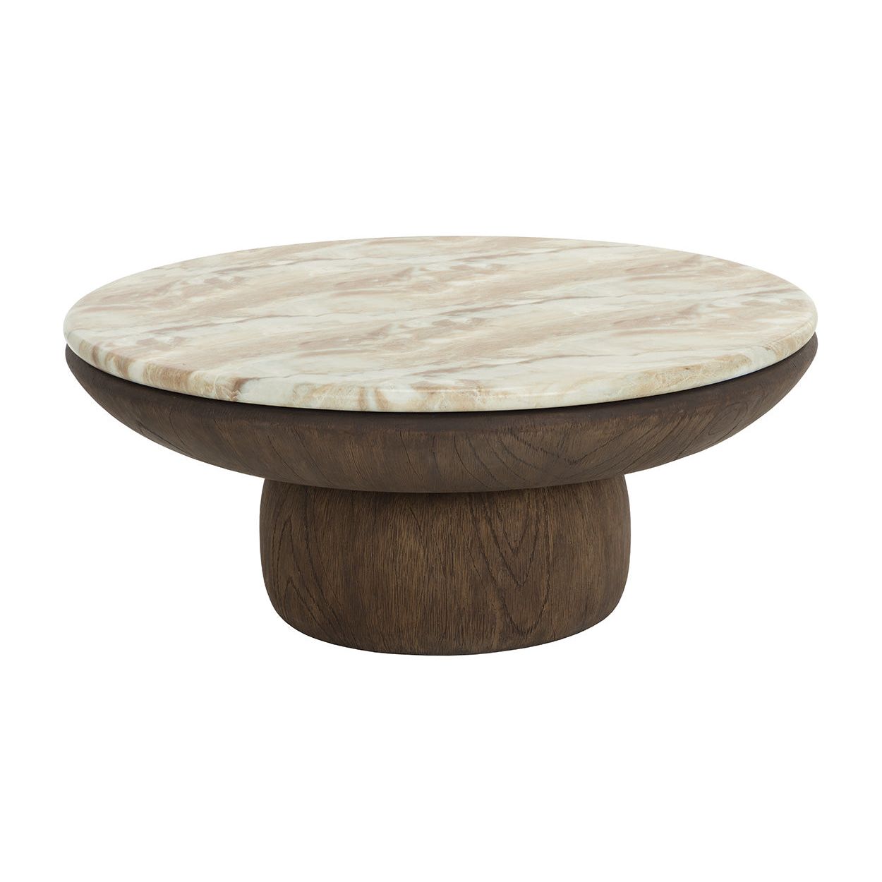 Table basse d'extérieur moderne en béton et verre avec plateau rond pour patio et jardin
