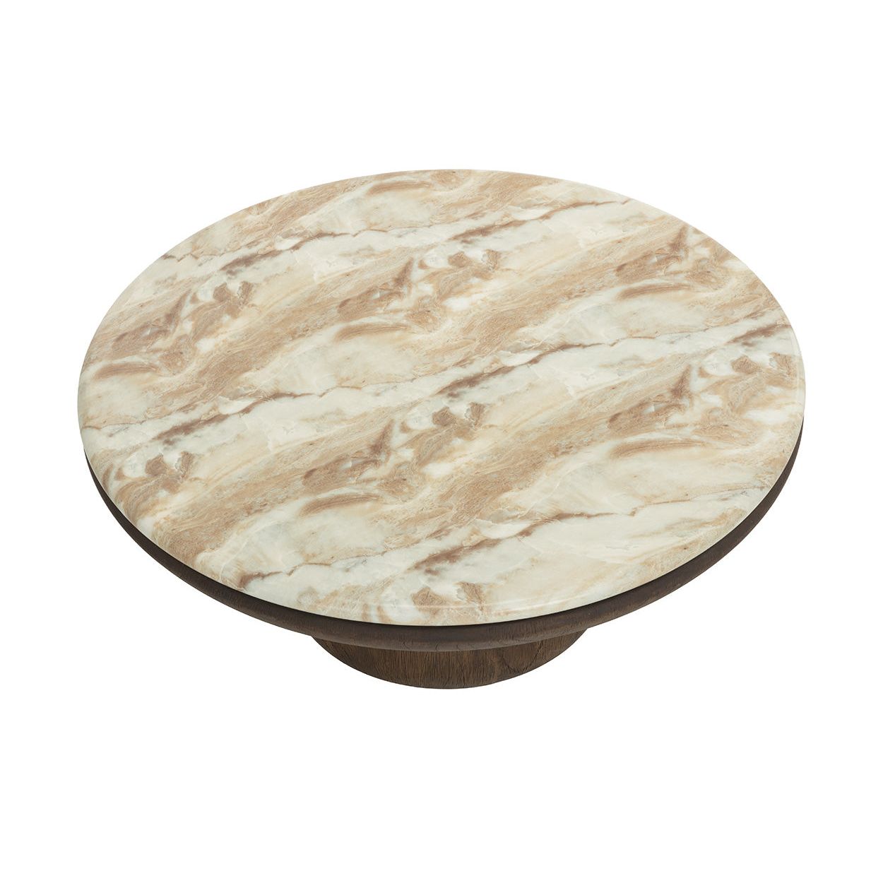 Table basse d'extérieur moderne en béton et verre avec plateau rond pour patio et jardin