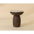 Table d'appoint d'extérieur moderne en béton et verre avec plateau rond pour patio et jardin