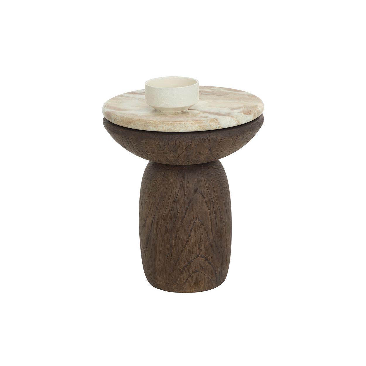 Table d'appoint d'extérieur moderne en béton et verre avec plateau rond pour patio et jardin
