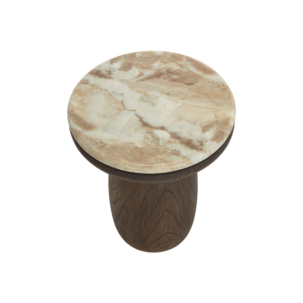 Table d'appoint d'extérieur moderne en béton et verre avec plateau rond pour patio et jardin