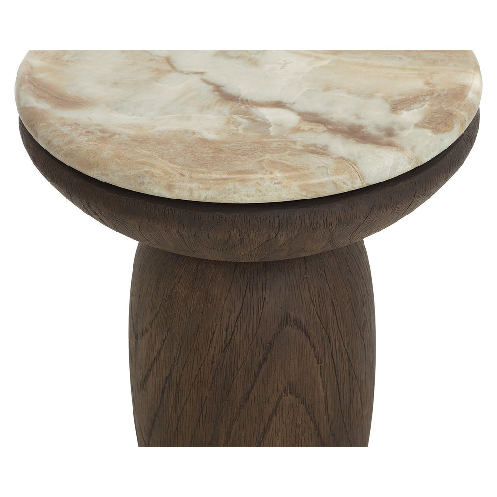 Table d'appoint d'extérieur moderne en béton et verre avec plateau rond pour patio et jardin