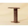 Table d'appoint d'extérieur moderne en béton et métal imitation marbre avec forme organique pour patio