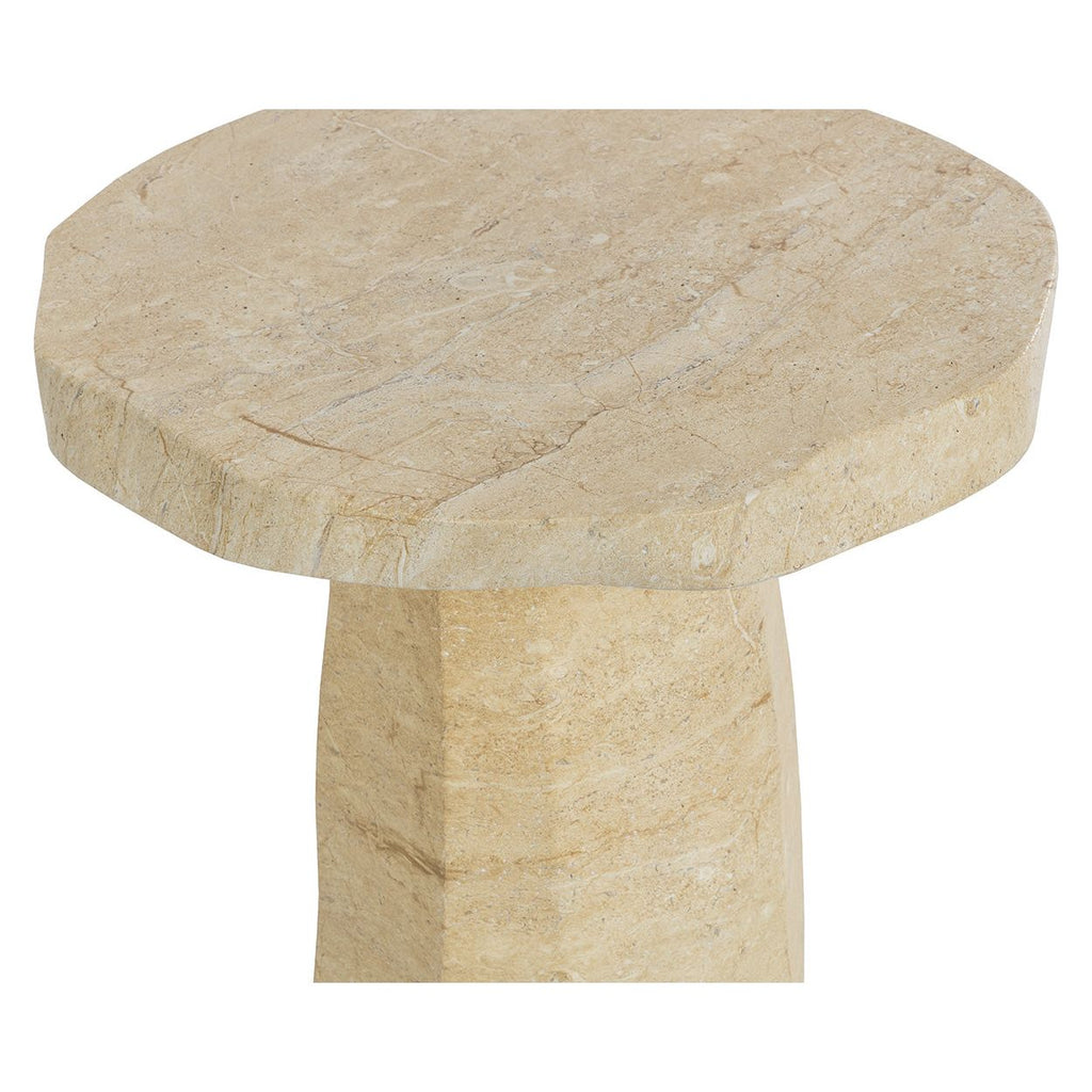 Table d'appoint d'extérieur contemporaine en béton imitation marbre avec forme ronde organique pour patio