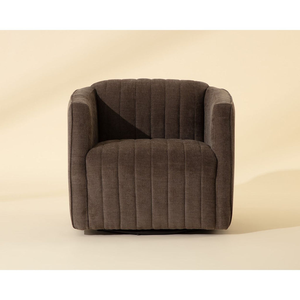 Fauteuil de salon contemporain rembourré pivotant avec rotation à 360° pour le salon