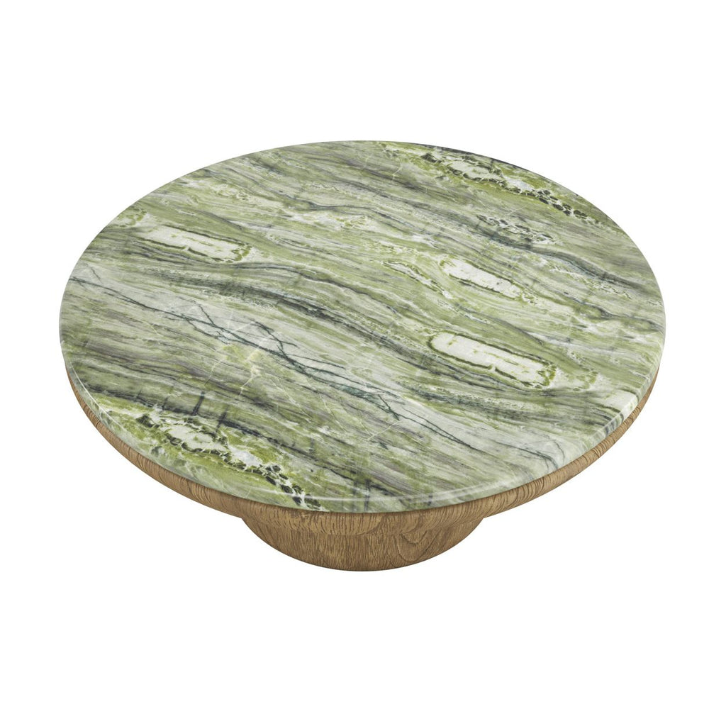 Table basse d'extérieur moderne en béton et verre avec plateau rond pour patio et jardin