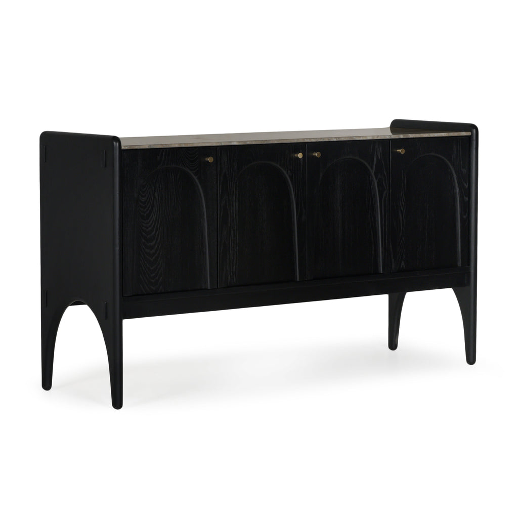 Buffet Contemporain en Bois avec Portes de Rangement pour Salle à Manger