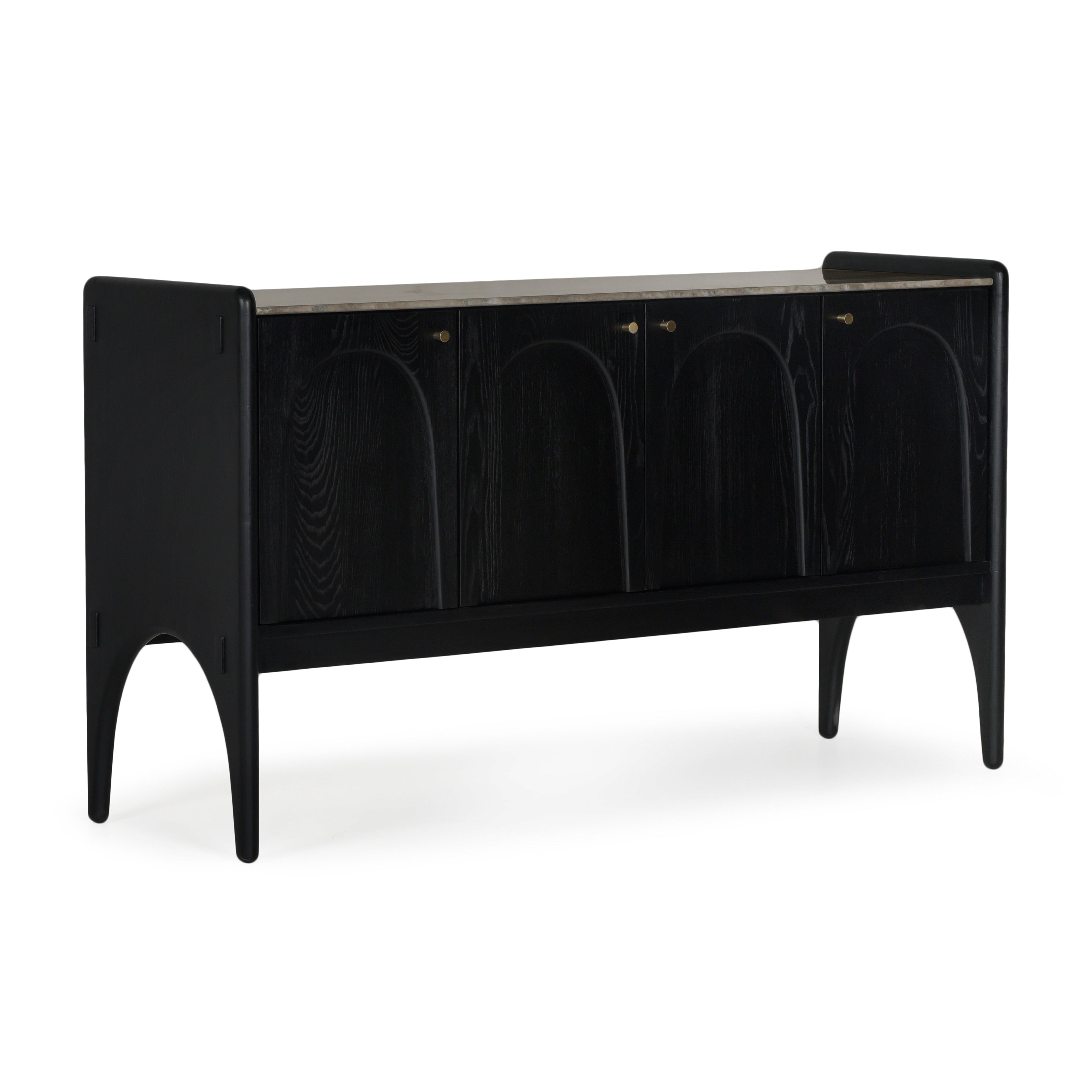 Buffet Contemporain en Bois avec Portes de Rangement pour Salle à Manger