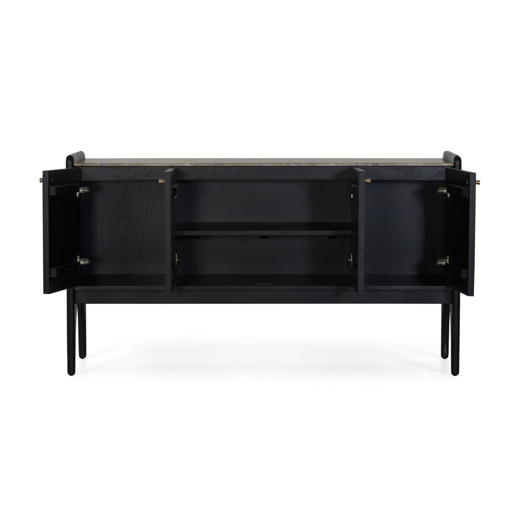 Buffet Contemporain en Bois avec Portes de Rangement pour Salle à Manger