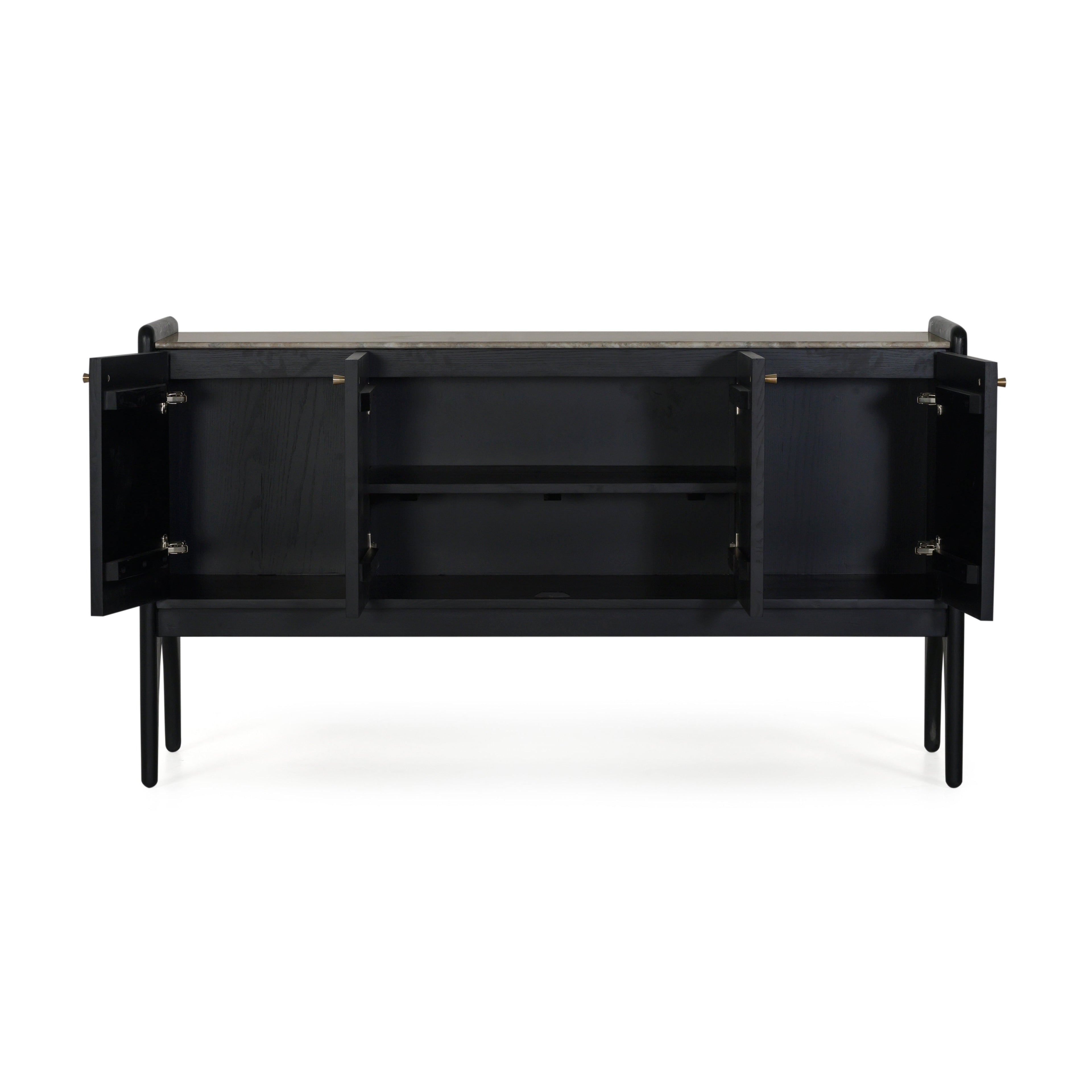 Buffet Contemporain en Bois avec Portes de Rangement pour Salle à Manger
