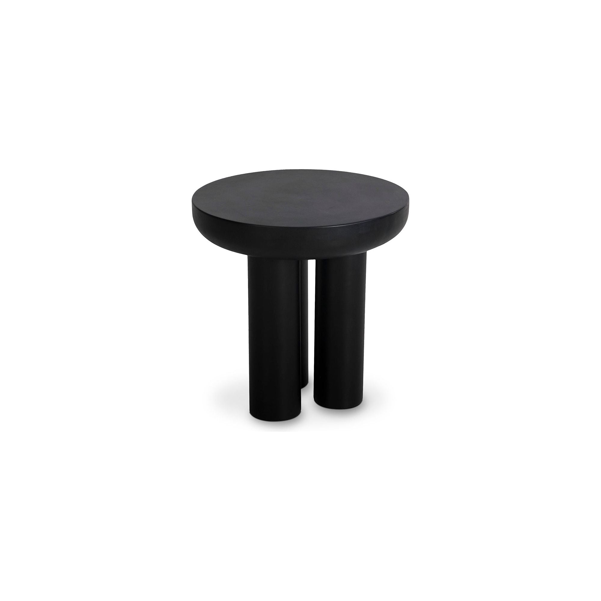Table d'appoint d'extérieur moderne en béton et métal avec plateau rond pour patio et jardin