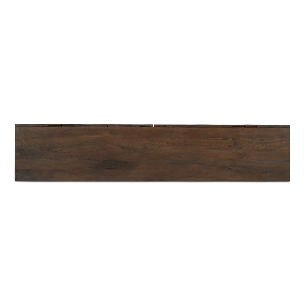 Vaisselier en bois brun chaud avec portes de rangement pour salle à manger et salon