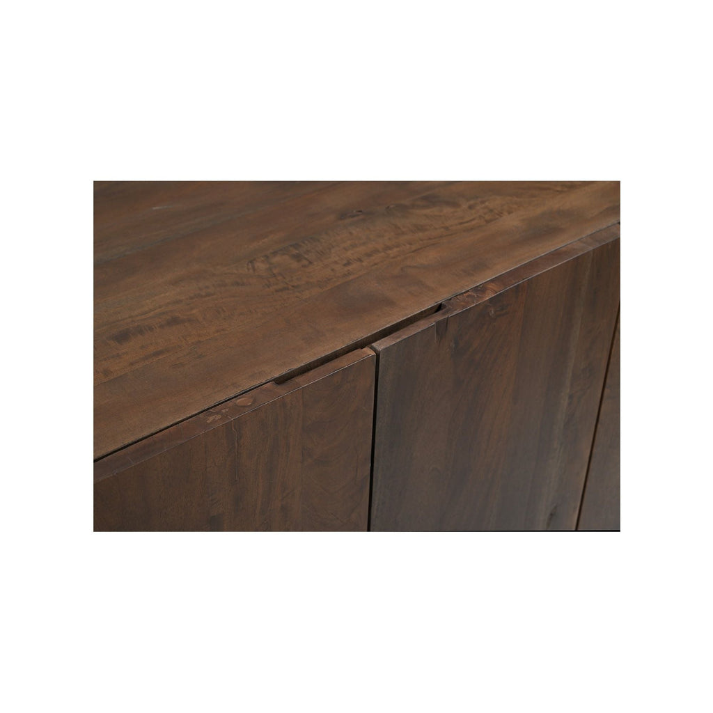 Vaisselier en bois brun chaud avec portes de rangement pour salle à manger et salon