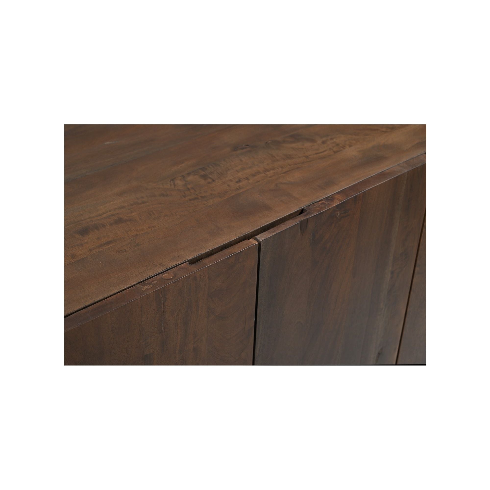 Vaisselier en bois brun chaud avec portes de rangement pour salle à manger et salon