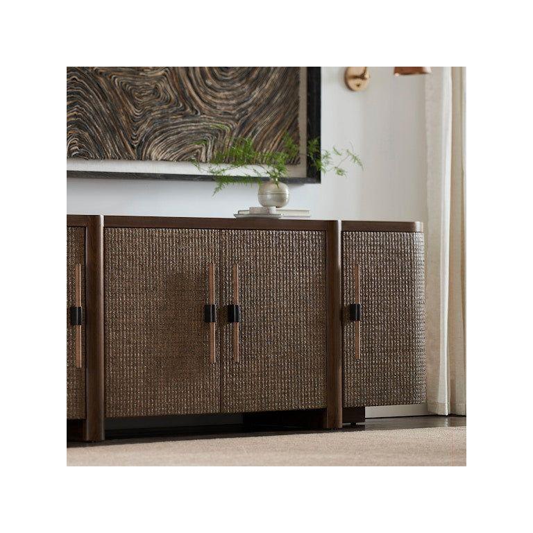 Bahut moderne en noyer avec portes de rangement pour salle à manger
