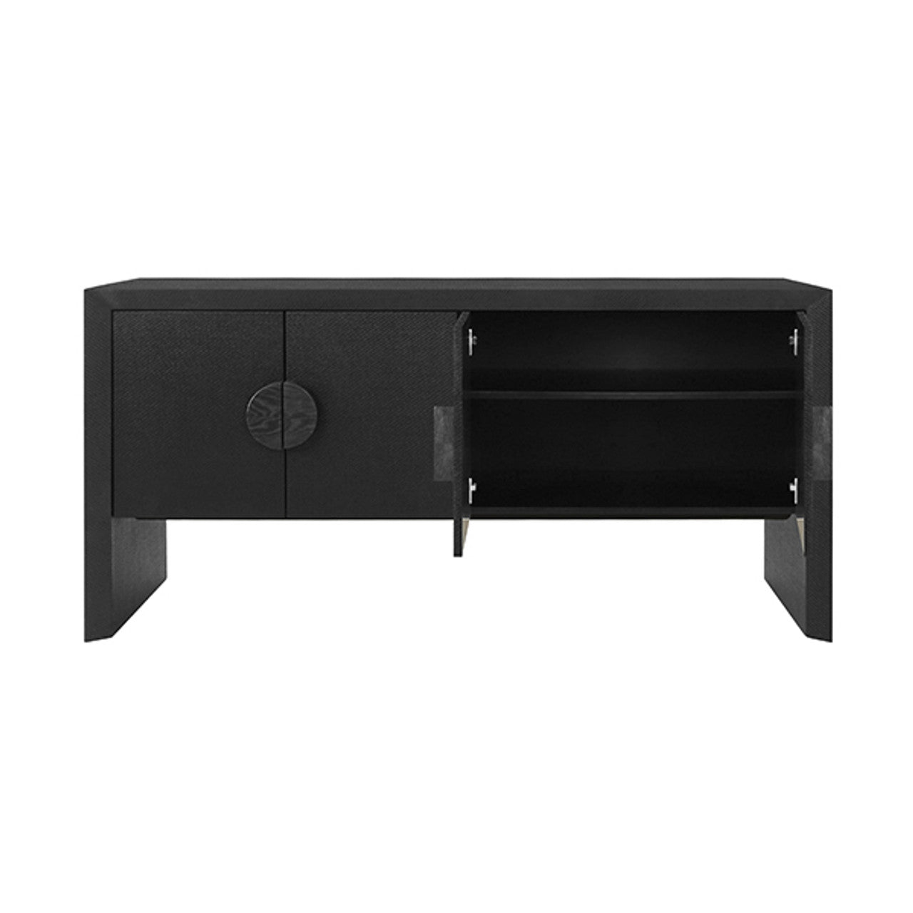 Buffet moderne en bois à quatre portes avec grand espace de rangement pour salle à manger