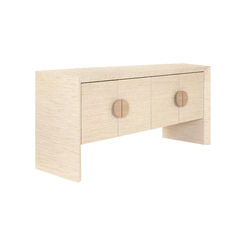 Buffet moderne en bois à quatre portes avec grand espace de rangement pour salle à manger