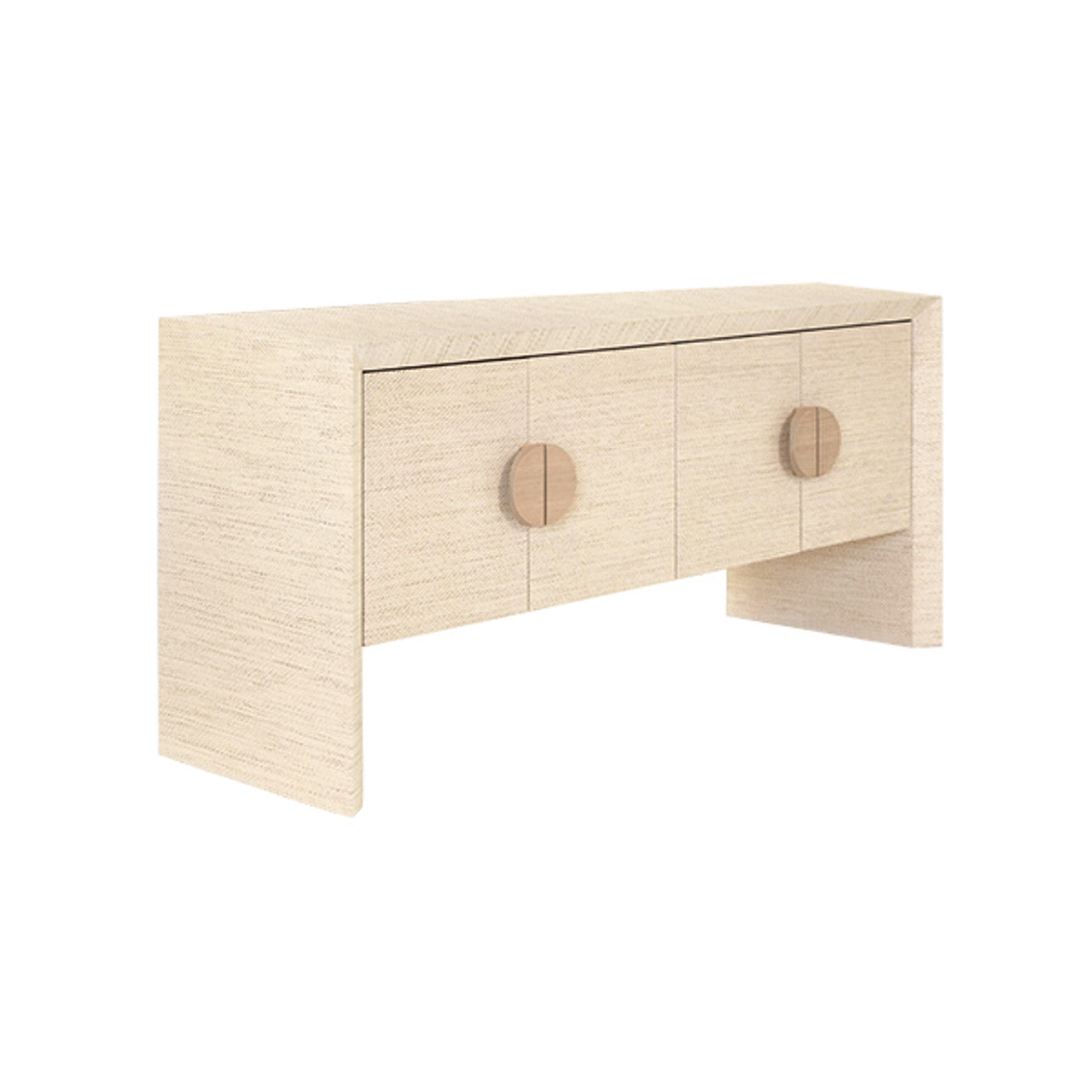Buffet moderne en bois à quatre portes avec grand espace de rangement pour salle à manger