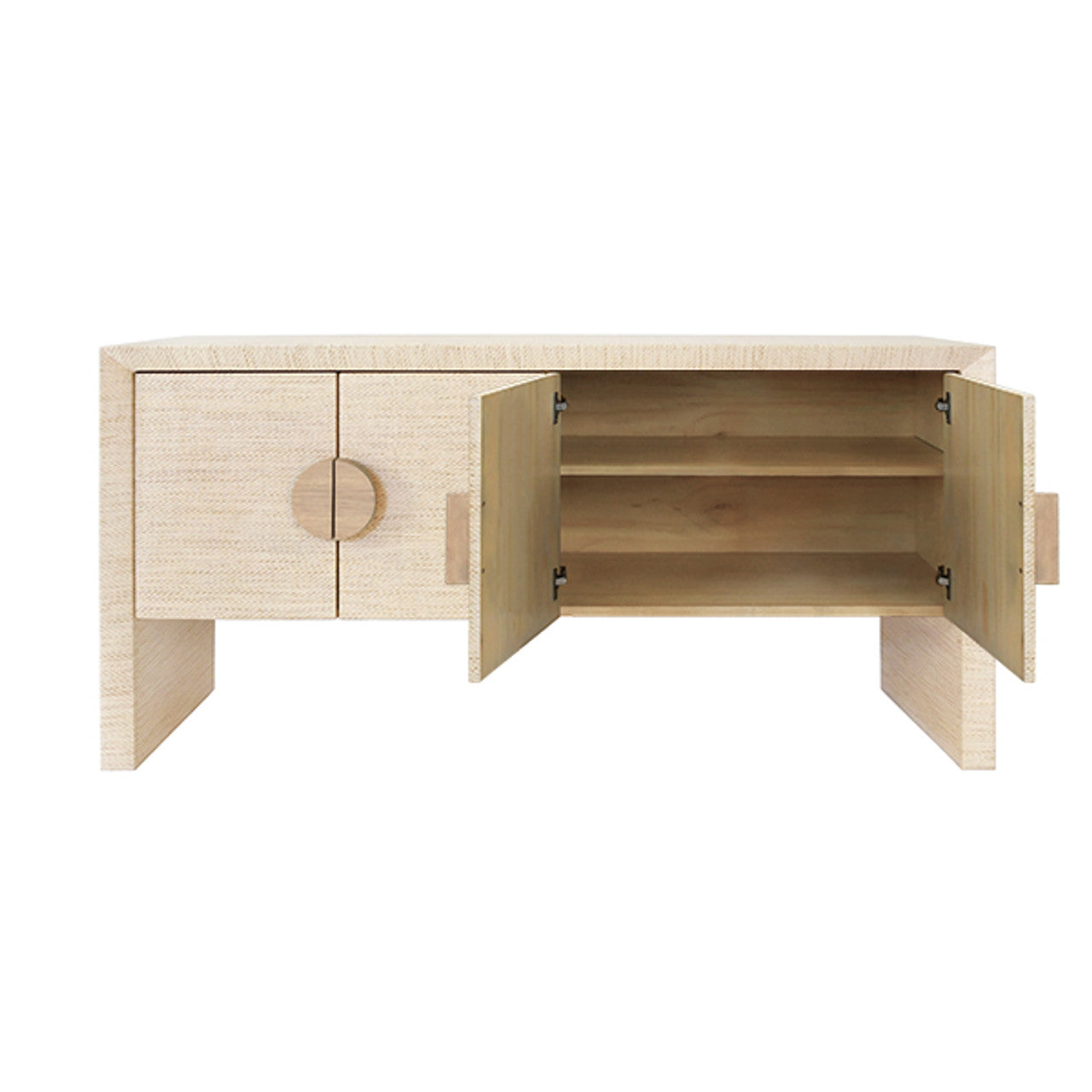 Buffet moderne en bois à quatre portes avec grand espace de rangement pour salle à manger