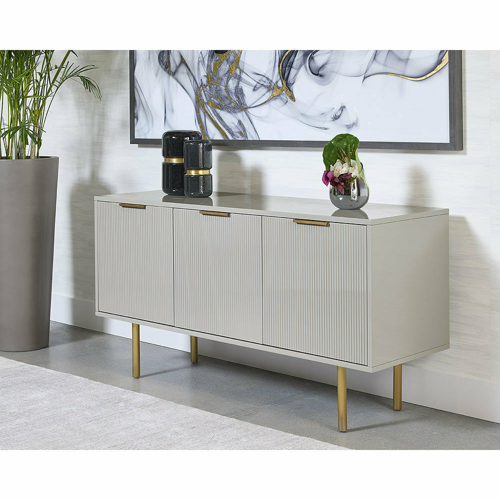 Buffet contemporain en bois avec portes de rangement pour salle à manger et salon