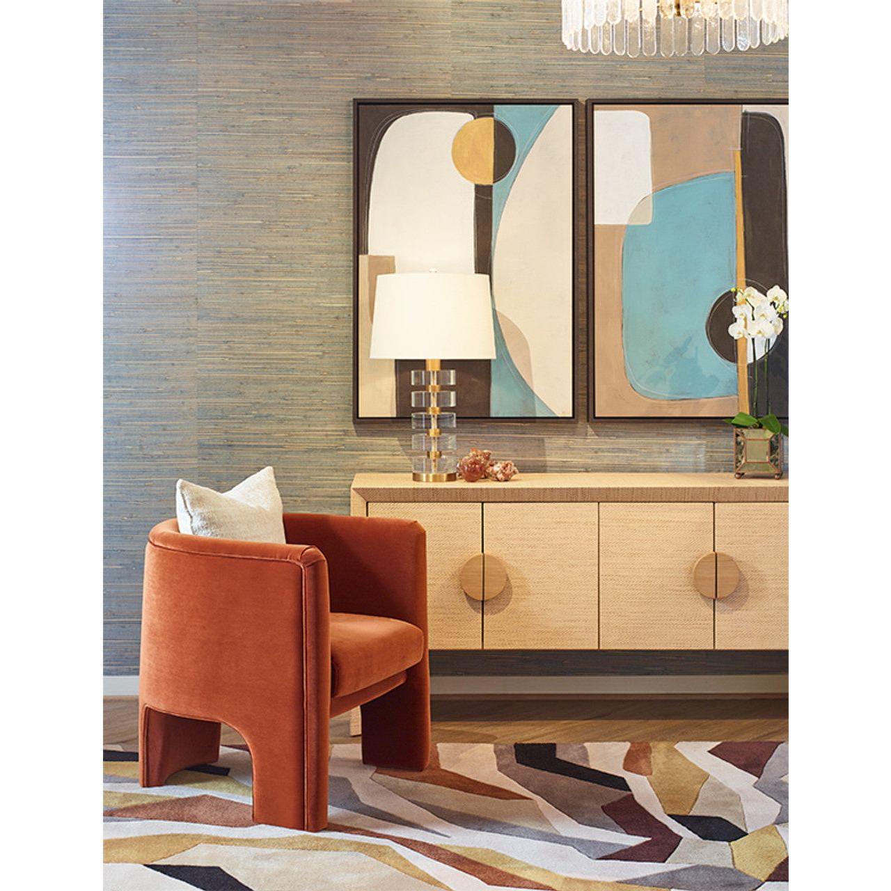 Buffet moderne en bois à quatre portes avec grand espace de rangement pour salle à manger