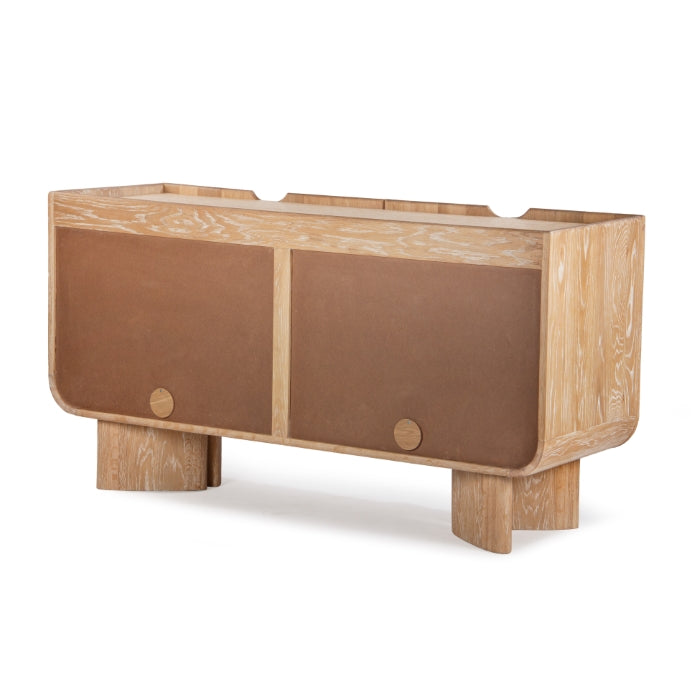 Buffet moderne en bois avec portes de rangement pour salle à manger et salon