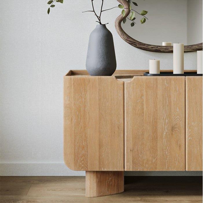 Buffet moderne en bois avec portes de rangement pour salle à manger et salon