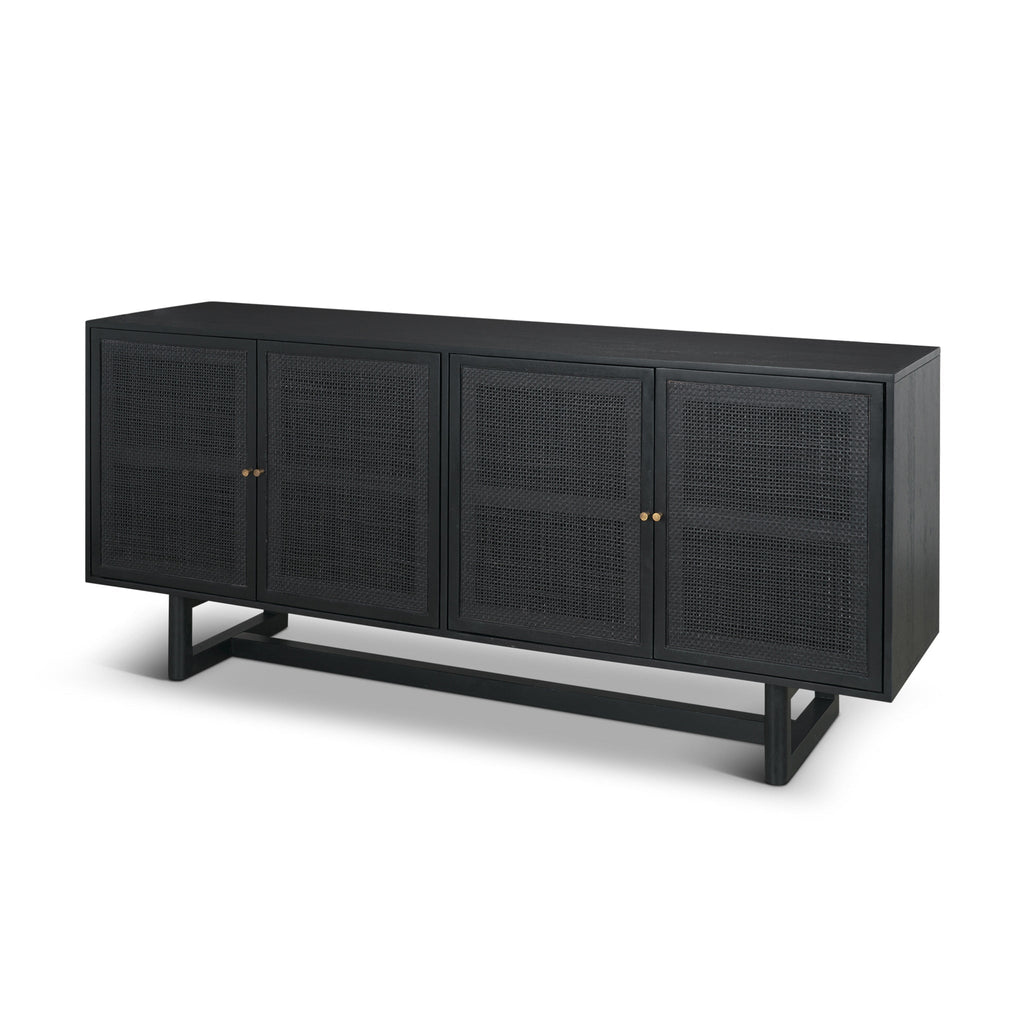 Buffet moderne en bois de 183 cm avec portes de rangement pour salle à manger et salon