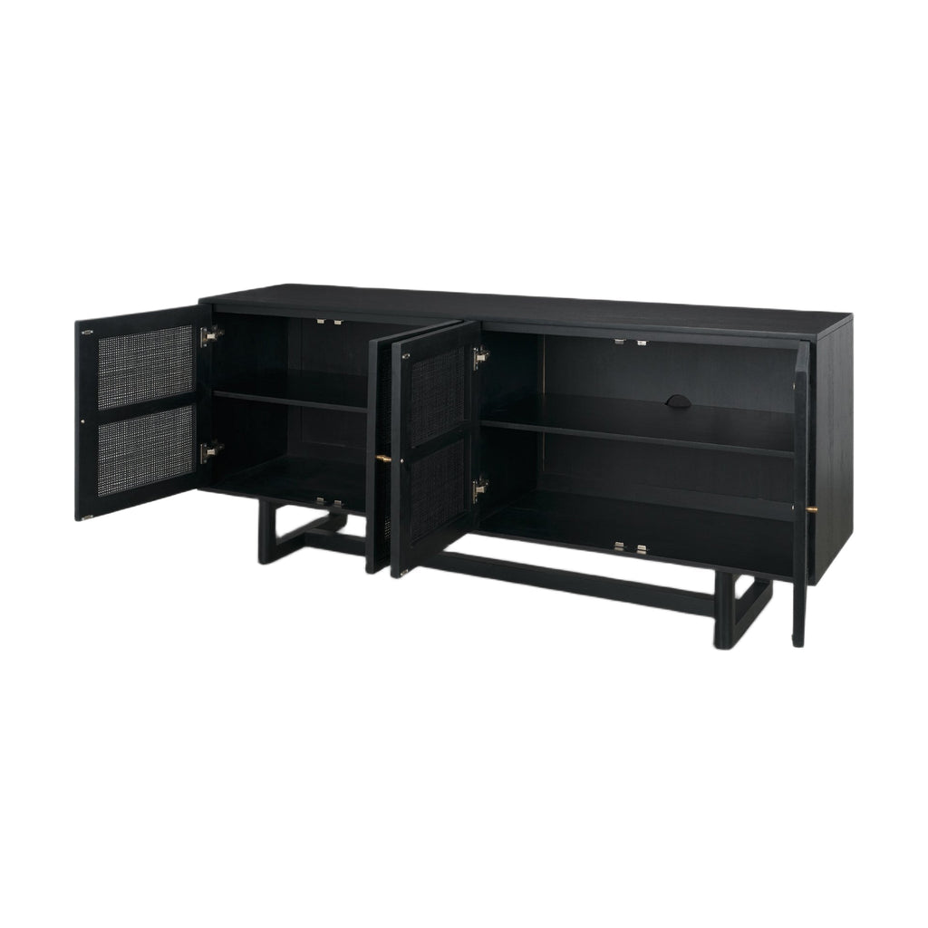 Buffet moderne en bois de 183 cm avec portes de rangement pour salle à manger et salon