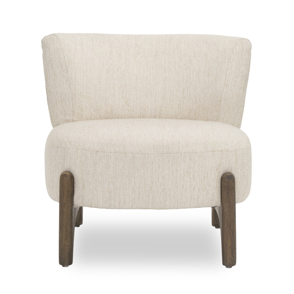 Fauteuil d'appoint de style rustique en osier et bois avec assise rembourrée pour le salon