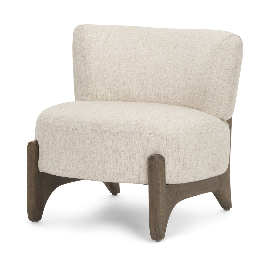 Fauteuil d'appoint de style rustique en osier et bois avec assise rembourrée pour le salon