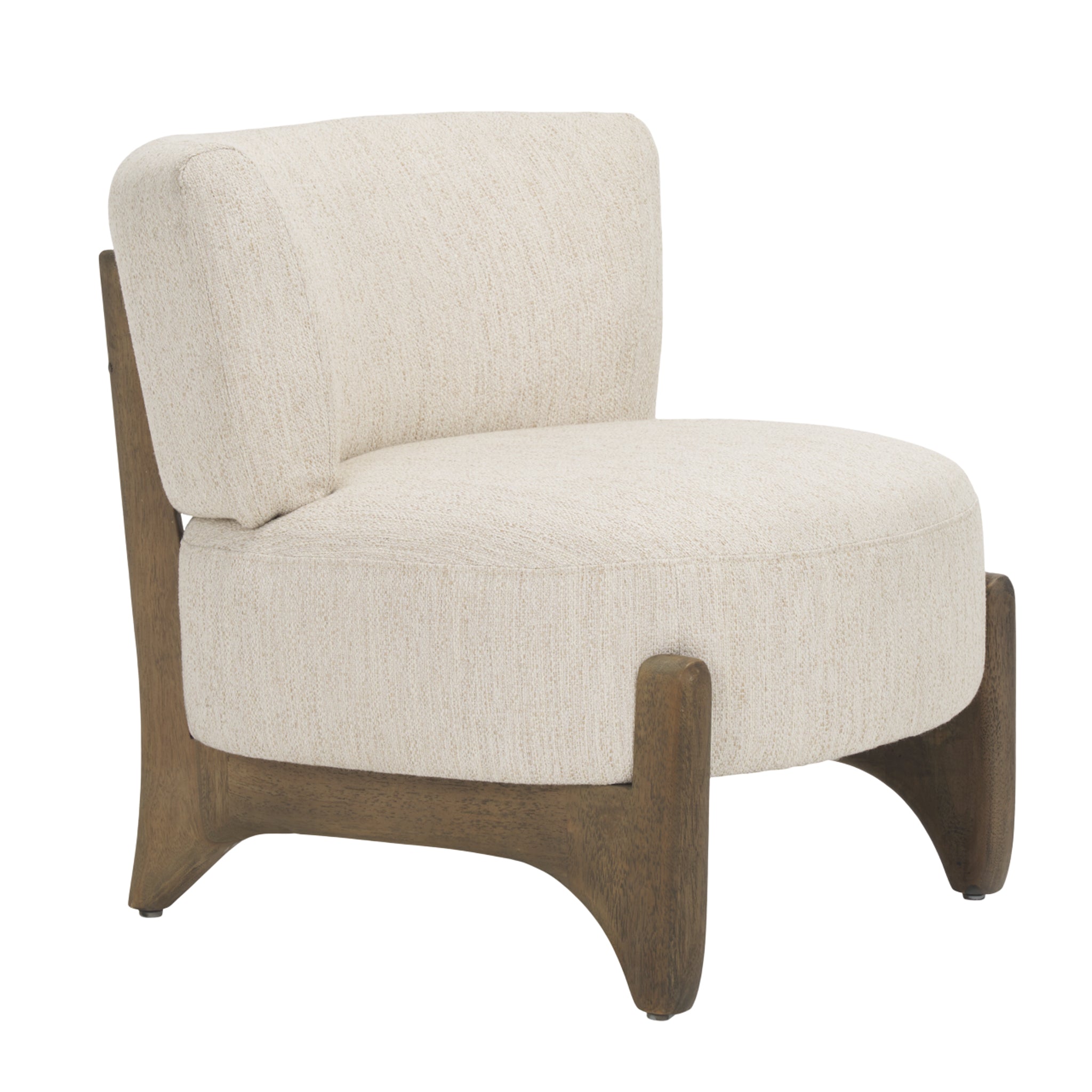 Fauteuil d'appoint de style rustique en osier et bois avec assise rembourrée pour le salon